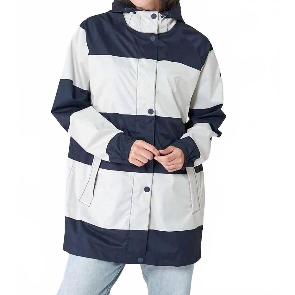 NEW BATELA unlined striped raincoat in blue pattern